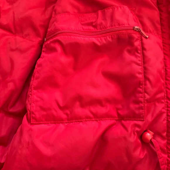 Vintage 90s Eddie Bauer Goose Down Red Snow Insulated Heavy Hooded Jacket Medium - Picture 7 of 15